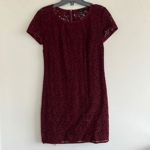Aritzia Wilfred Lace dress in deep red